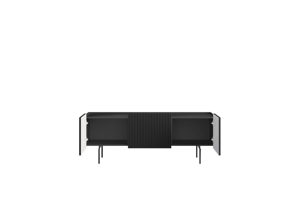 Mathilde - TV Unit 2 Doors 1 Drawer - Black Legs