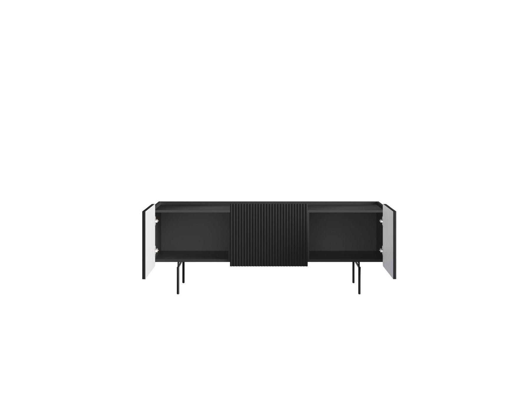 Mathilde - TV Unit 2 Doors 1 Drawer - Black Legs