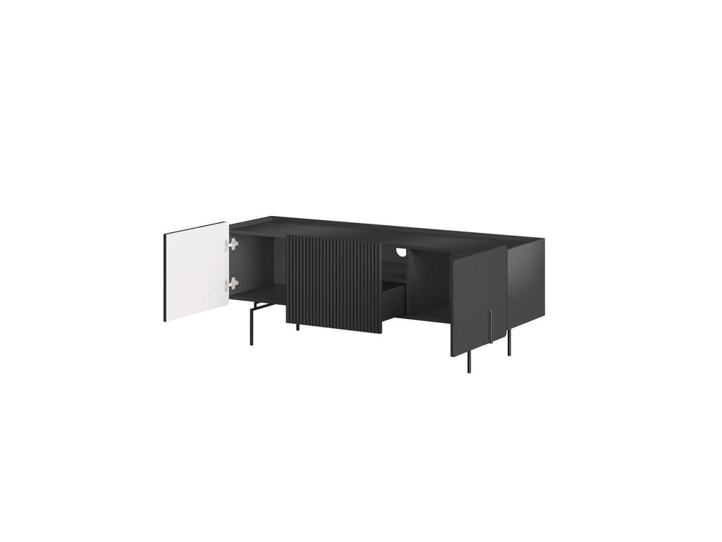 Mathilde - TV Unit 2 Doors 1 Drawer - Black Legs