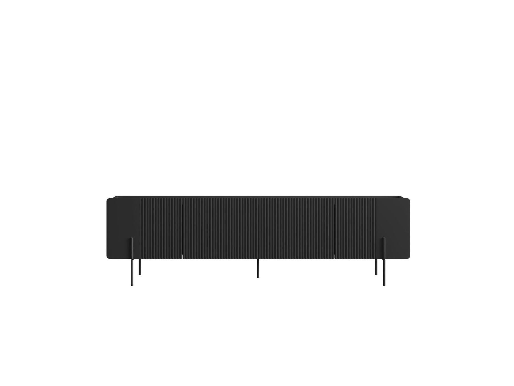 Mathilde - TV Unit 2 Doors 2 Drawers - Black Legs