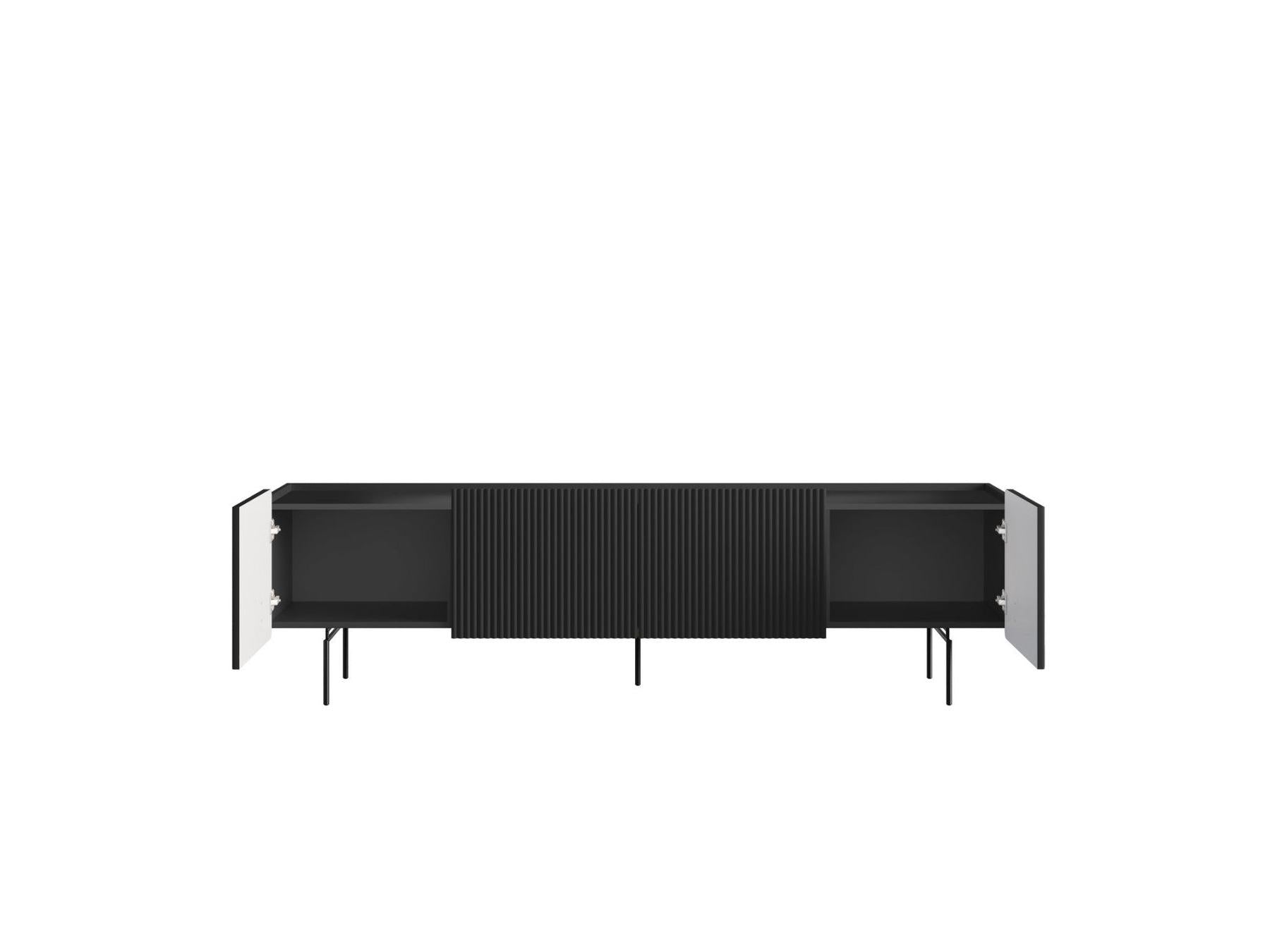 Mathilde - TV Unit 2 Doors 2 Drawers - Black Legs