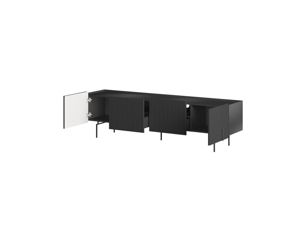 Mathilde - TV Unit 2 Doors 2 Drawers - Black Legs