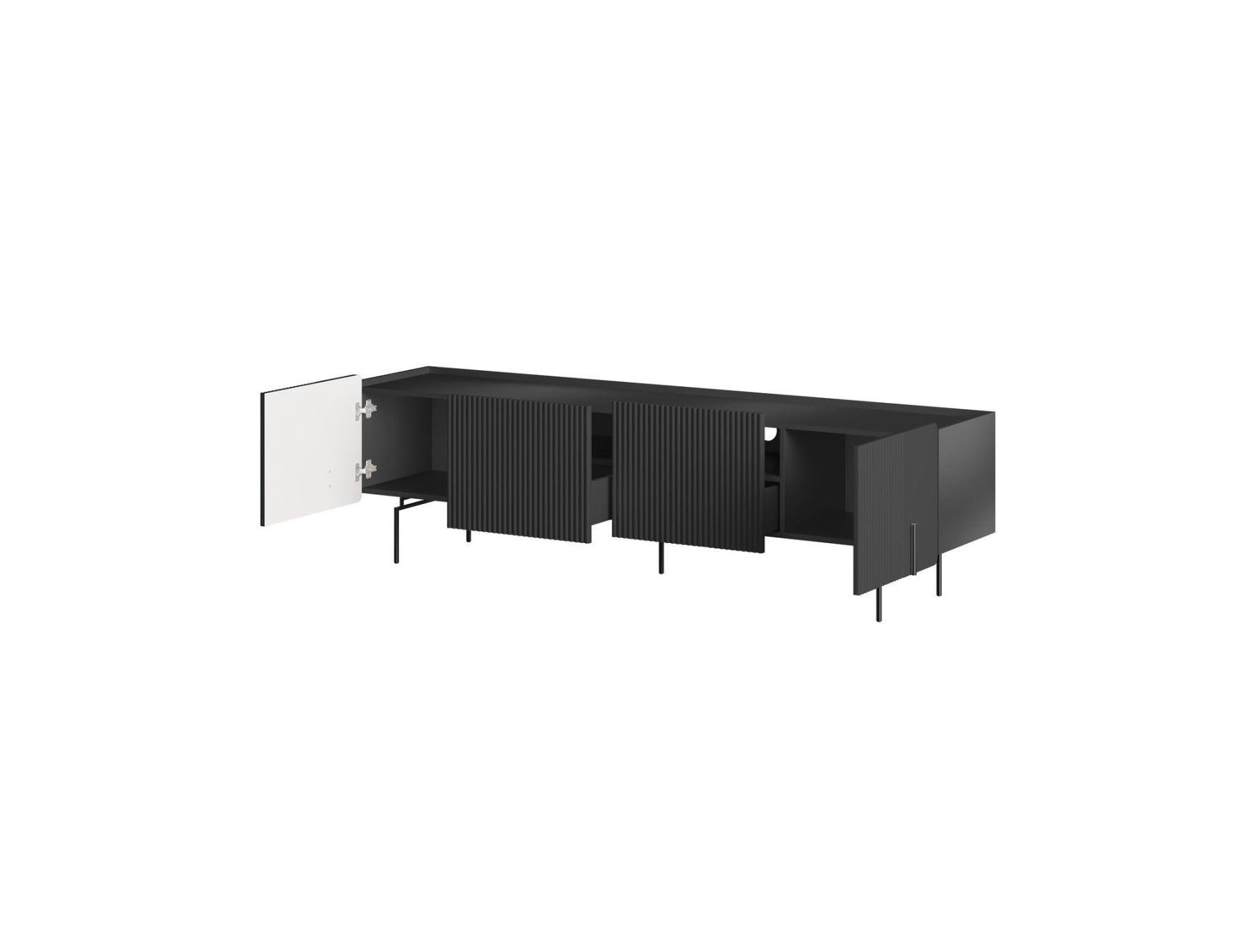 Mathilde - TV Unit 2 Doors 2 Drawers - Black Legs