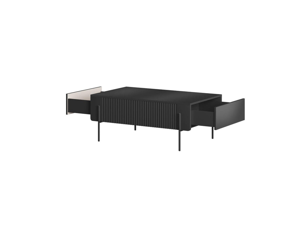 Mathilde - Coffee Table 2 Drawers - Black Legs