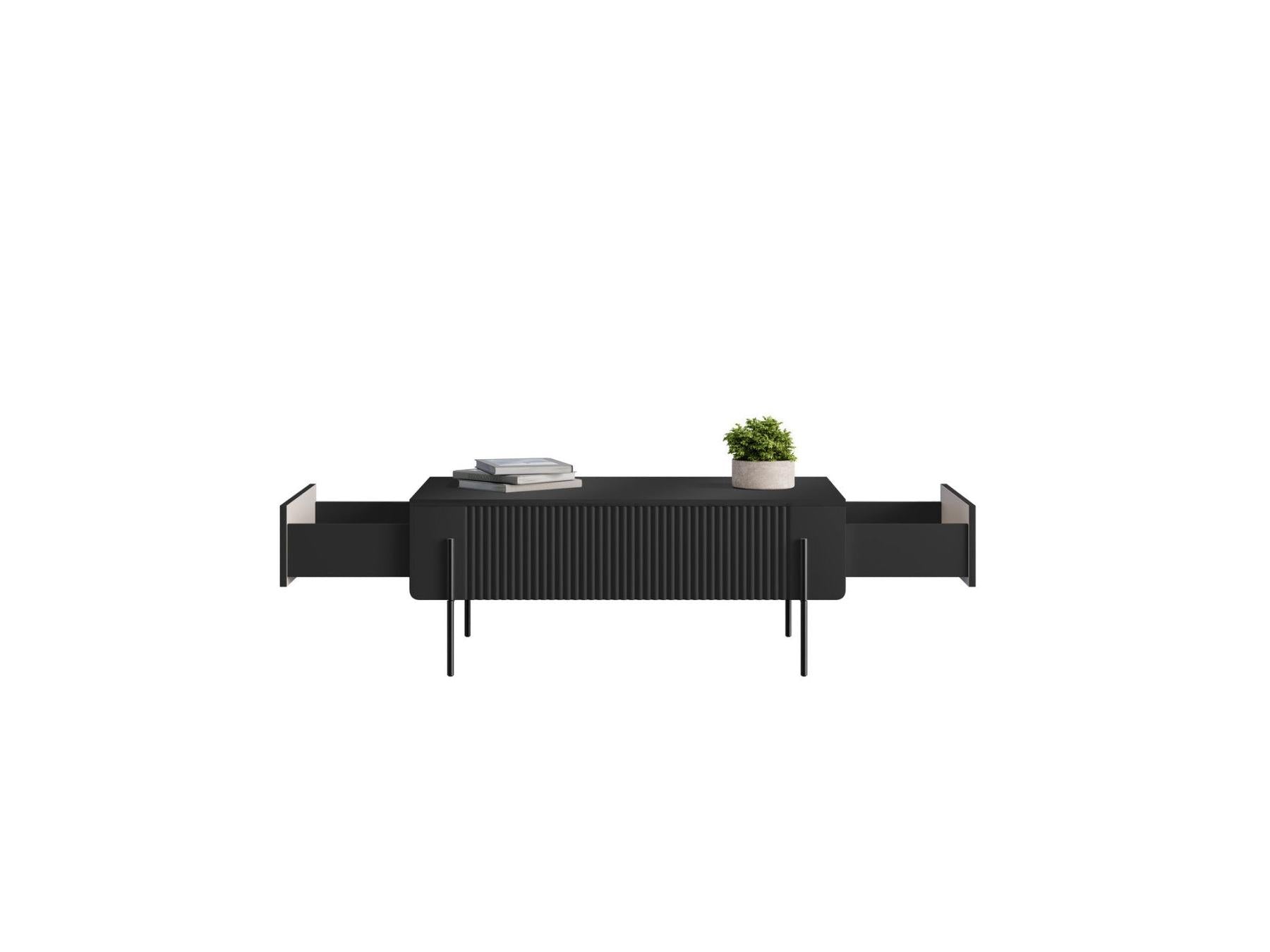 Mathilde - Coffee Table 2 Drawers - Black Legs