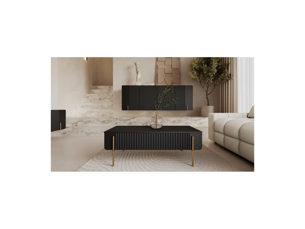 Mathilde - Coffee Table 2 Drawers - Gold Legs