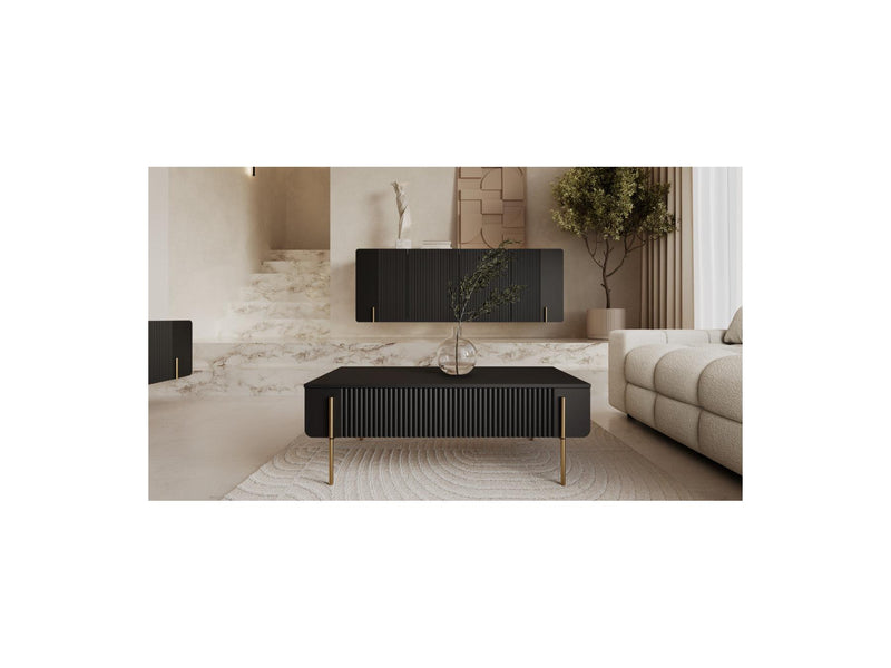 Mathilde - 2 Drawer Coffee Table - Gold Feet
