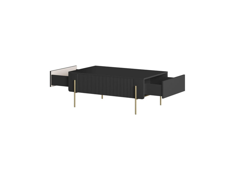 Mathilde - 2 Drawer Coffee Table - Gold Feet