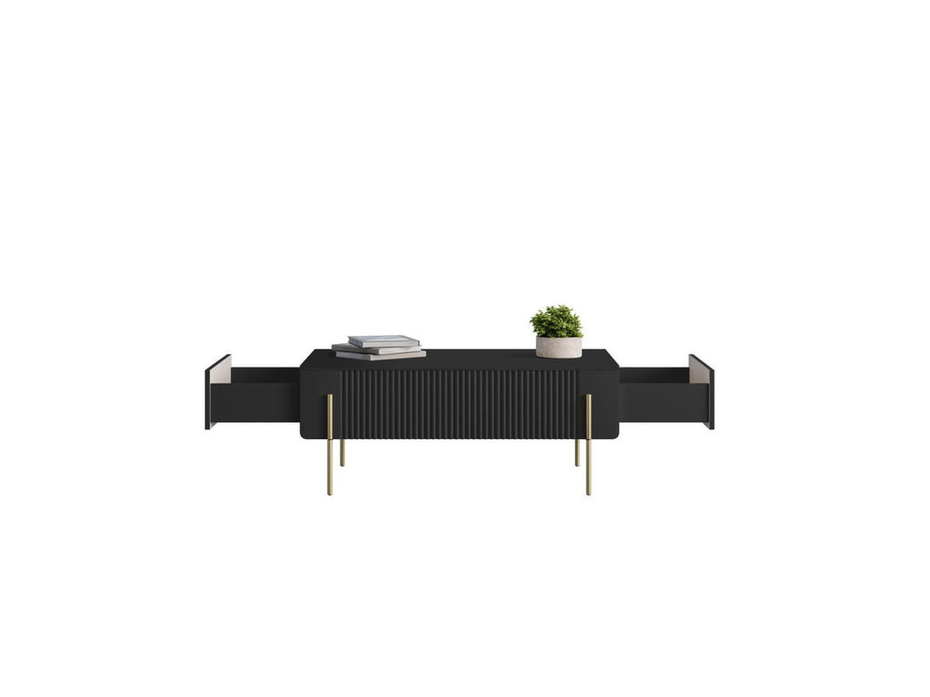 Mathilde - Coffee Table 2 Drawers - Gold Legs