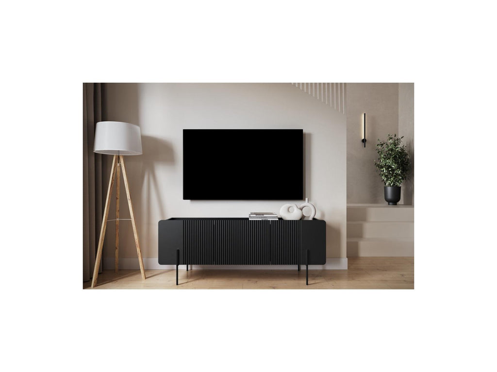 Mathilde - TV Unit 2 Doors 1 Drawer - Black Legs
