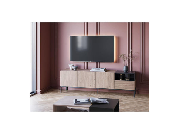 Cecilia - TV Unit 3 Doors 1 Drawer - Oak Effect