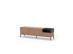 Cecilia - Mueble de TV 3 puertas 1 cajón - Efecto roble