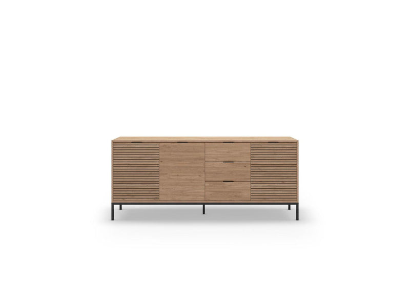 3 Door Sideboard - Agathe - Oak Effect