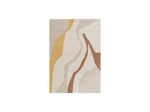 Tapis Poils Ras - Ulys - Motif Abstrait - Beige