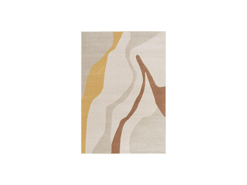 Tapis Poils Ras - Ulys - Motif Abstrait - Beige