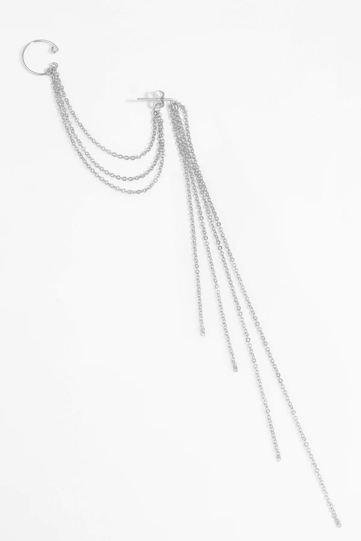 Ohrschmuck Dreifachkette - Silber
