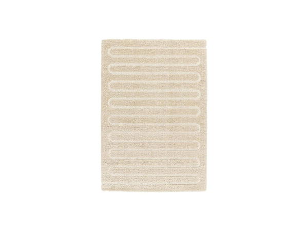 Cyrello - Long-Pile Rug - Graphic Pattern - Beige