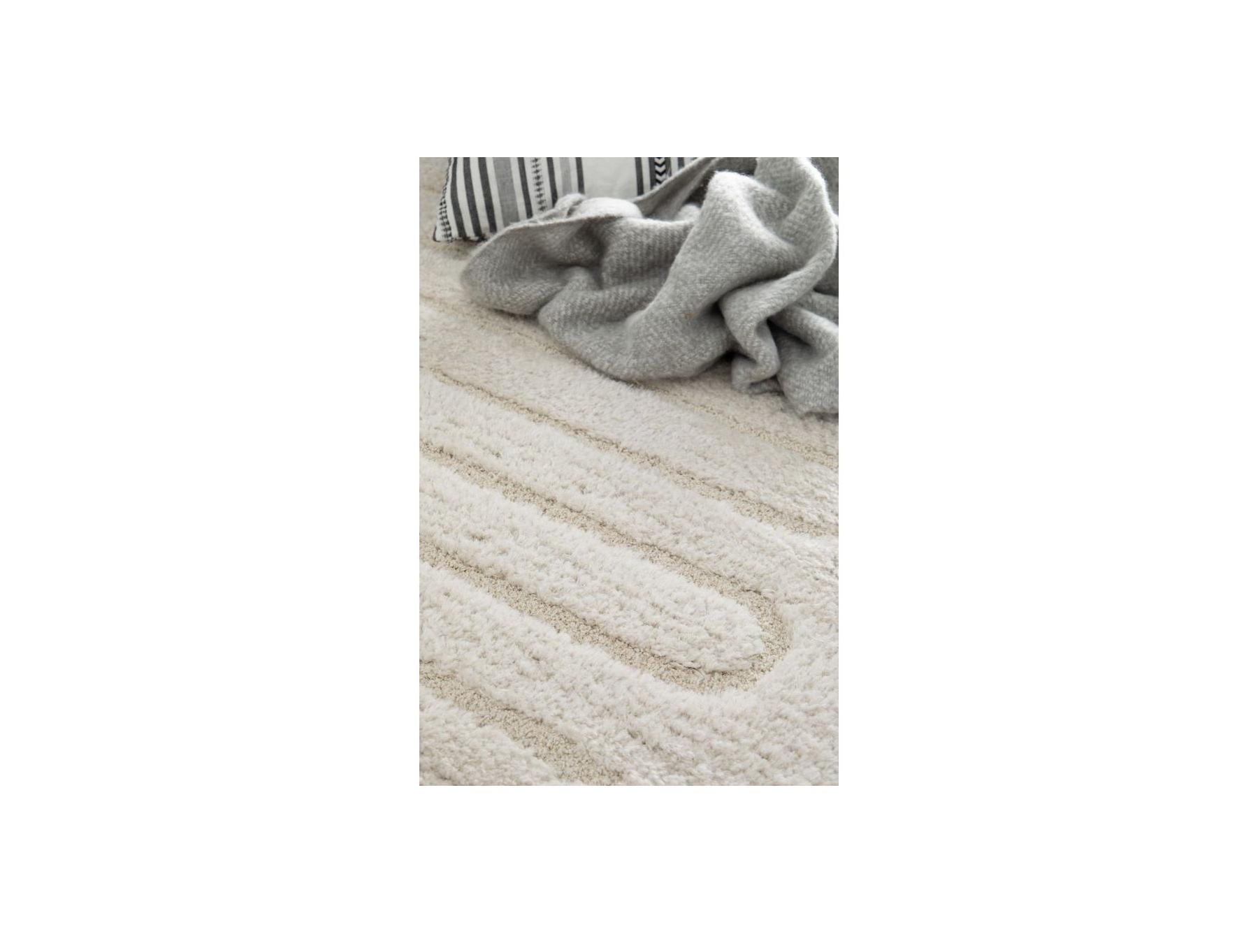 Cyrello - Long Pile Rug - Graphic Pattern - Ecru