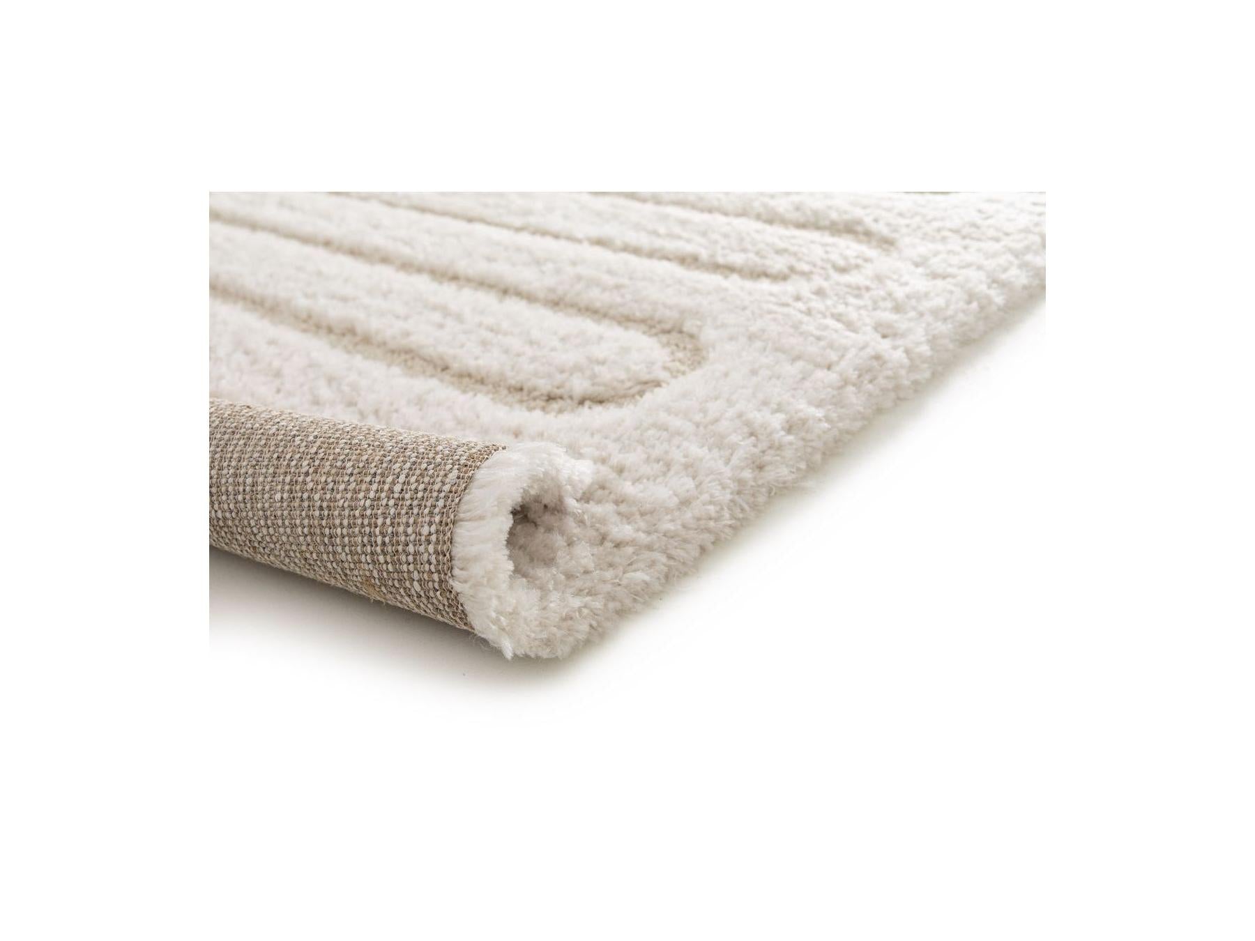 Cyrello - Long Pile Rug - Graphic Pattern - Ecru