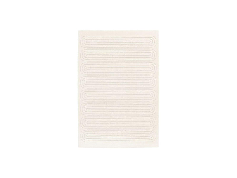 Tapis Poils Courts - Iago - Motif Graphique - Beige