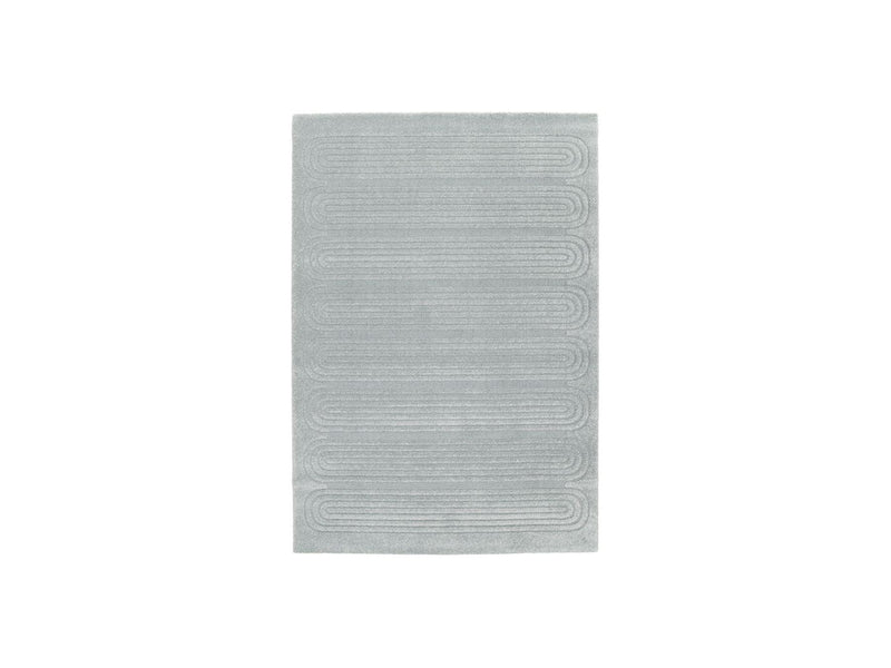 Iago - Tapis Poils Courts - Motif Graphique - Bleu