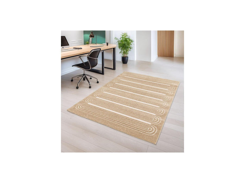 Tapis Poils Courts - Iago - Motif Graphique - Marron