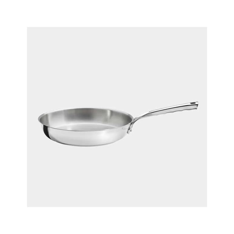 De Buyer – Milady - Stegepande - Rustfrit stål - Sølv, stegepande i rustfrit stål, set forfra på hvid baggrund