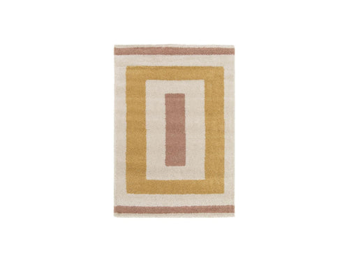Loan - Alfombra de pelo largo - Estampado gráfico - Amarillo