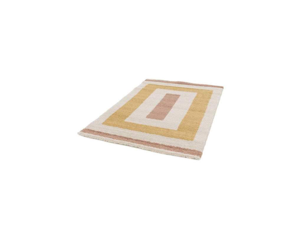 Loan - Alfombra de pelo largo - Estampado gráfico - Amarillo