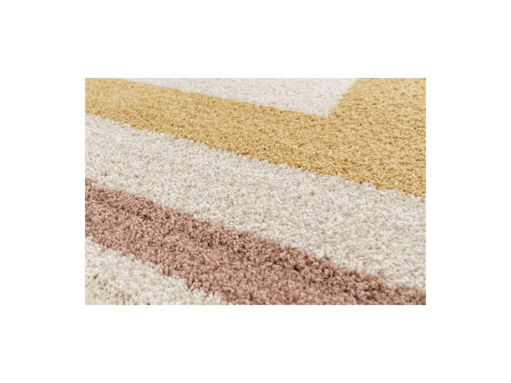 Loan - Alfombra de pelo largo - Estampado gráfico - Amarillo