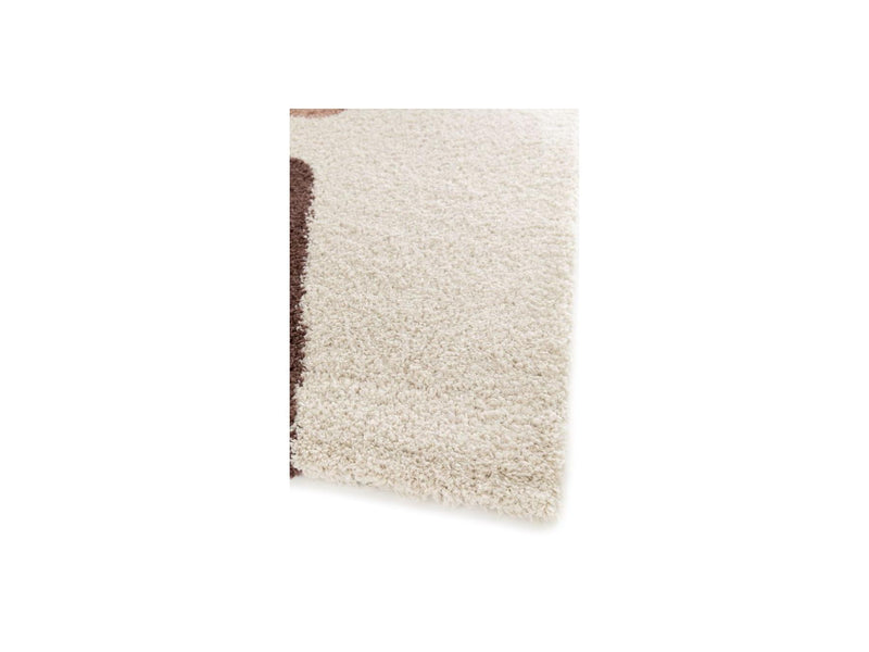 Leandre - Tapis Poils Longs - Motif Géométrique - Jaune