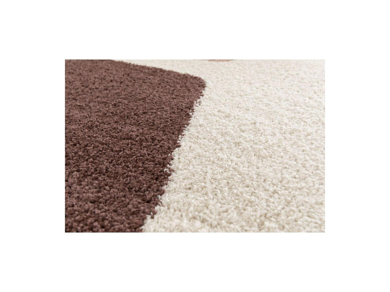 Leandre - Tapis Poils Longs - Motif Géométrique - Jaune