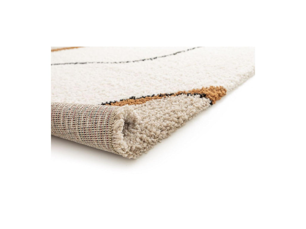 Alfombra Shaggy - Lalou - Estampado abstracto - Beige
