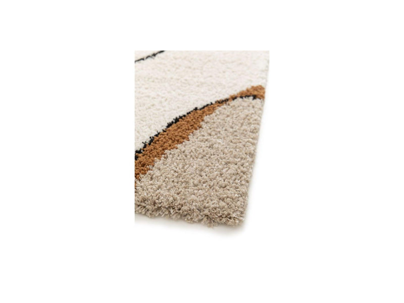 Alfombra Shaggy - Lalou - Estampado abstracto - Beige