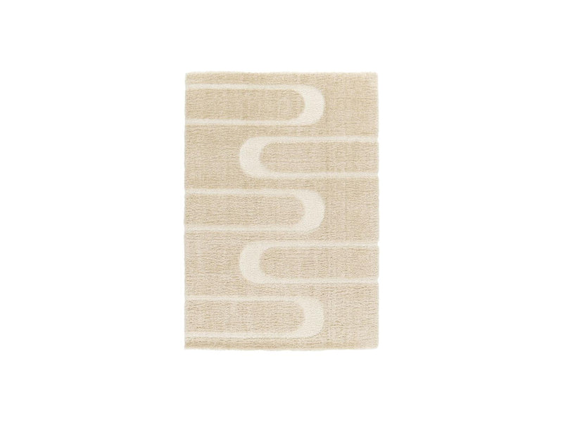 Alfombra Pelo Largo - Caleb - Estampado Gráfico - Beige