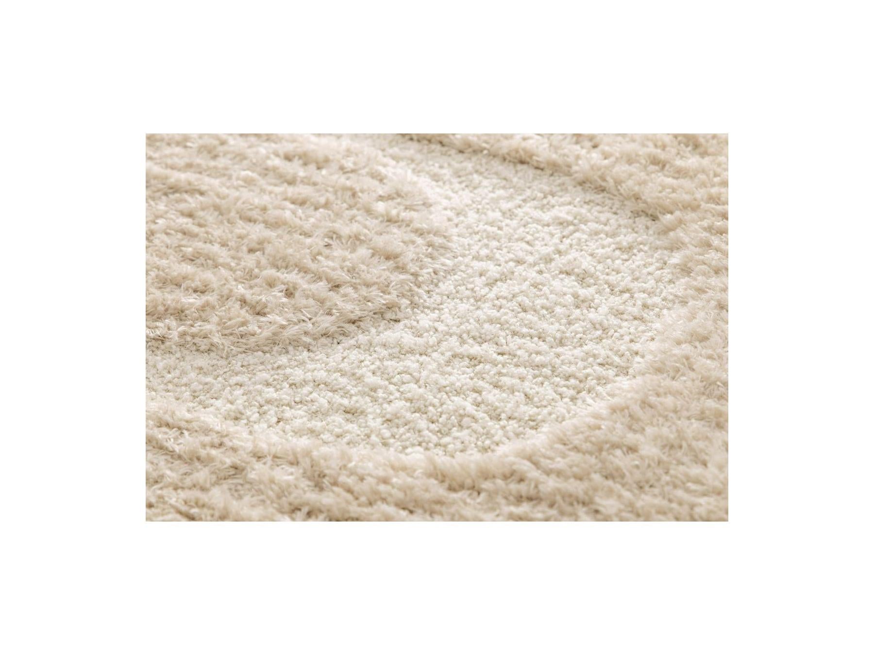 Long Pile Rug - Caleb - Graphic Pattern - Beige