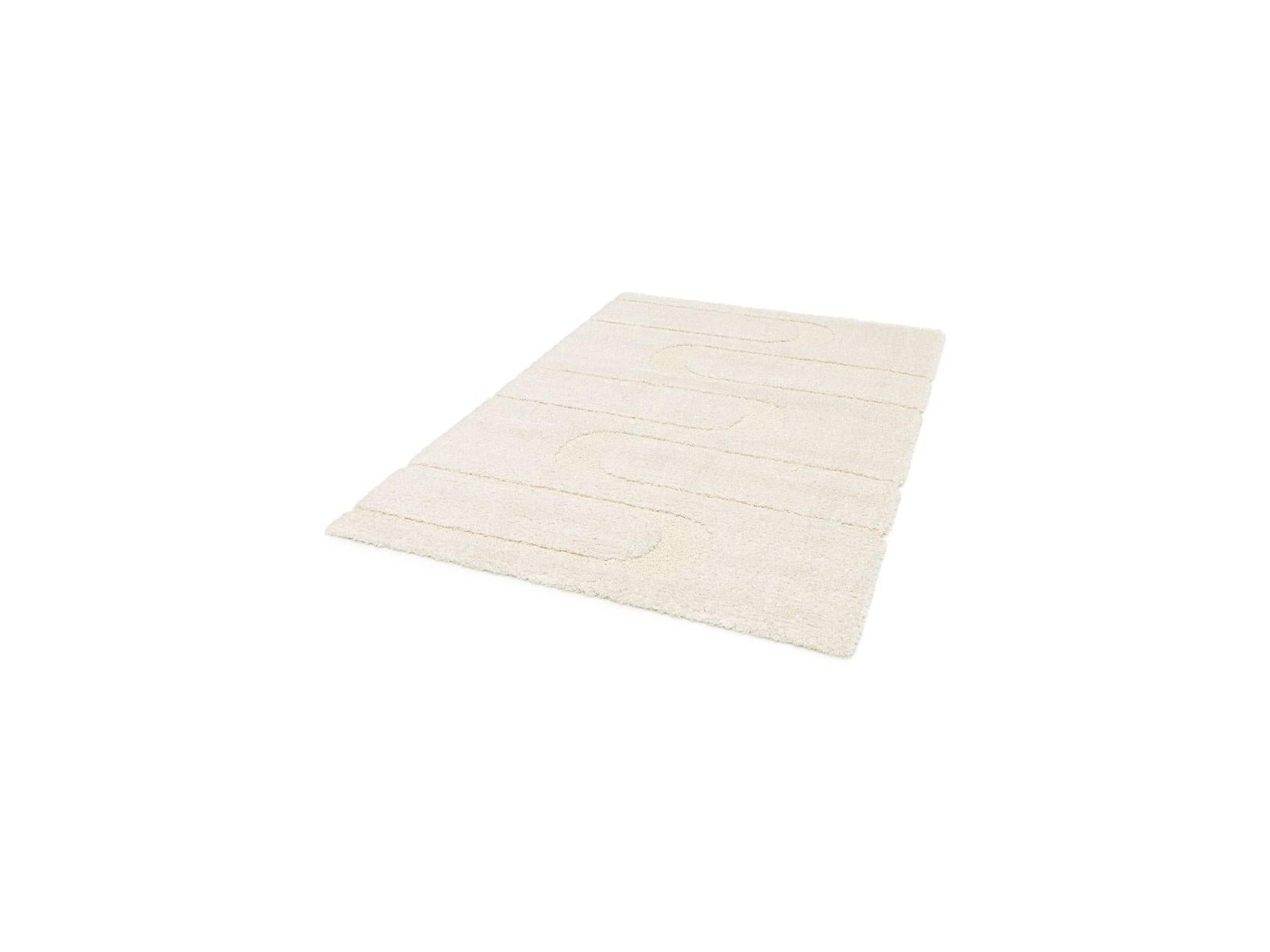 Caleb - Long Pile Rug - Graphic Pattern - Ecru