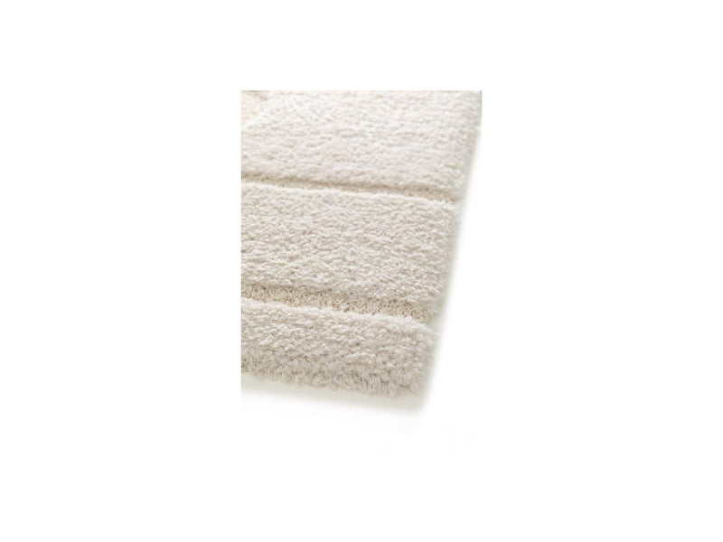 Tapis Poils Longs - Caleb - Motif Graphique - Ecru