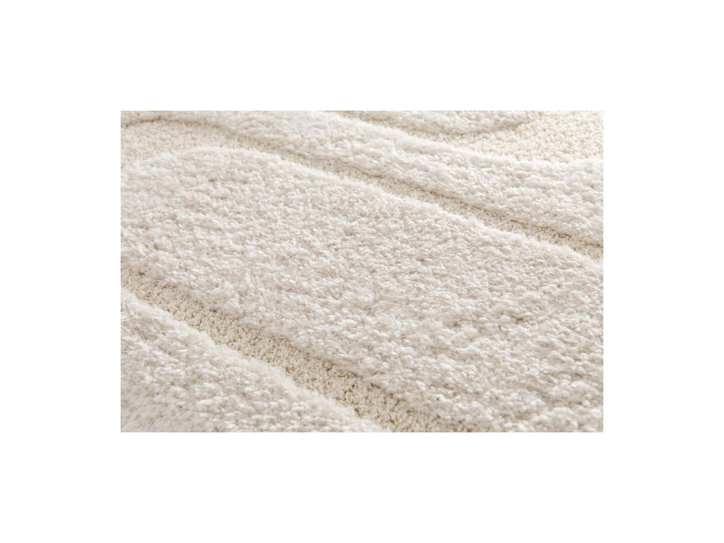Caleb - Long Pile Rug - Graphic Pattern - Ecru