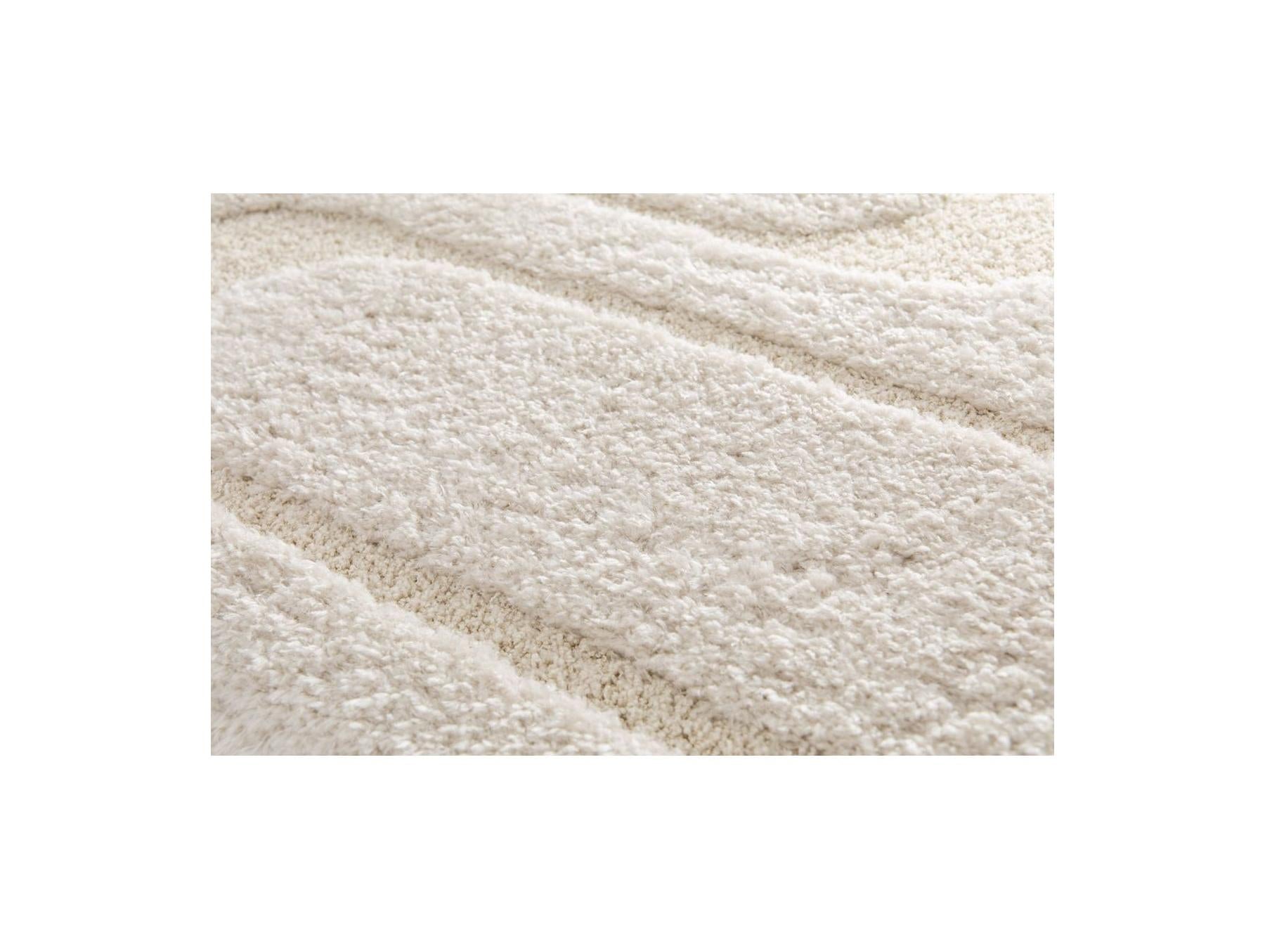 Caleb - Long Pile Rug - Graphic Pattern - Ecru