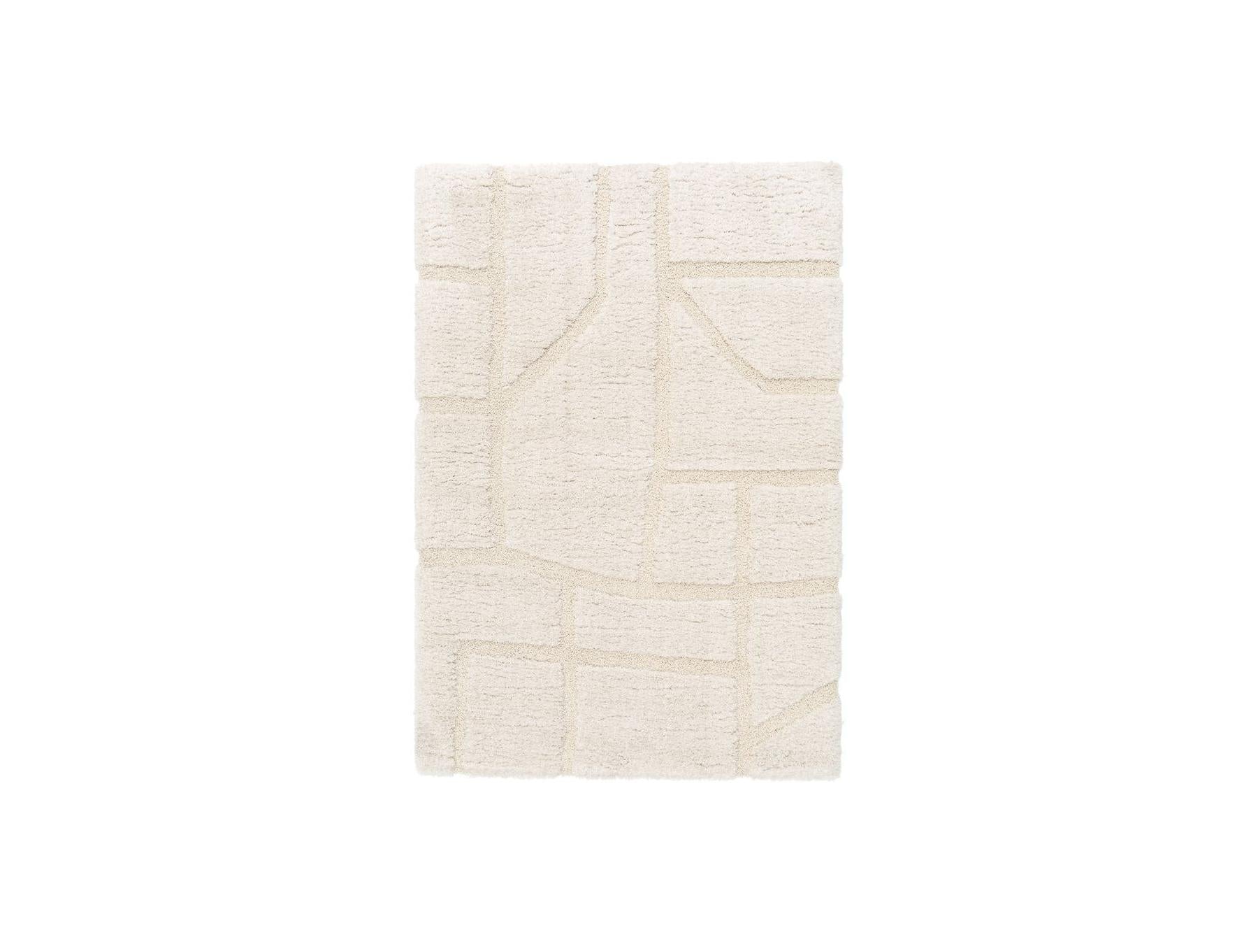 Marina - Long Pile Rug - Graphic Pattern - Ecru