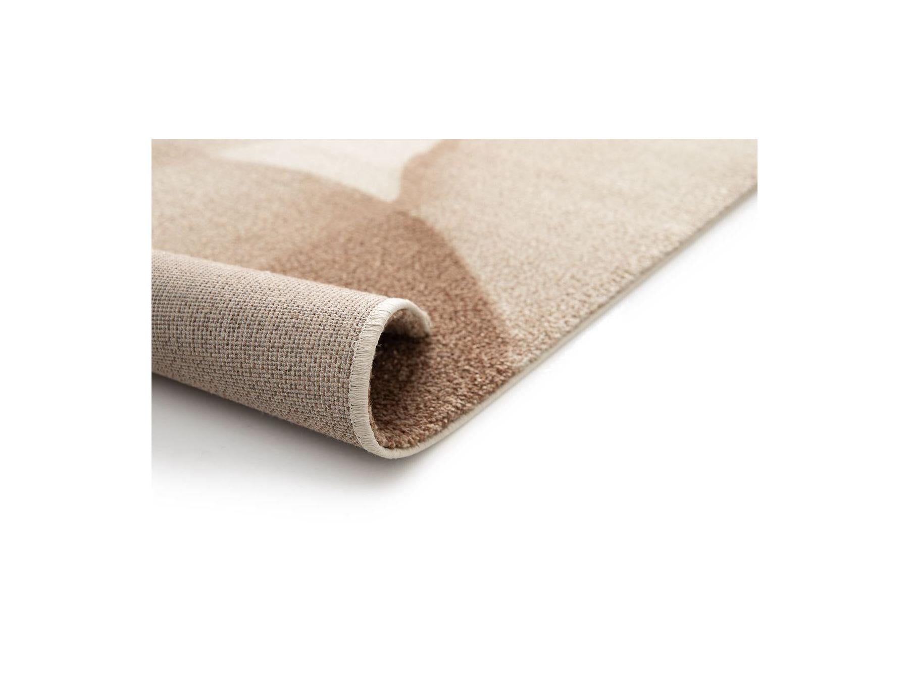 Livio - Tapis Poils Ras - Motif Abstrait - Marron