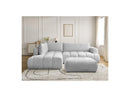 Canapé D'Angle L Convertible - Fuji - Tissu Lisse Avec Pouf - Angle Gauche