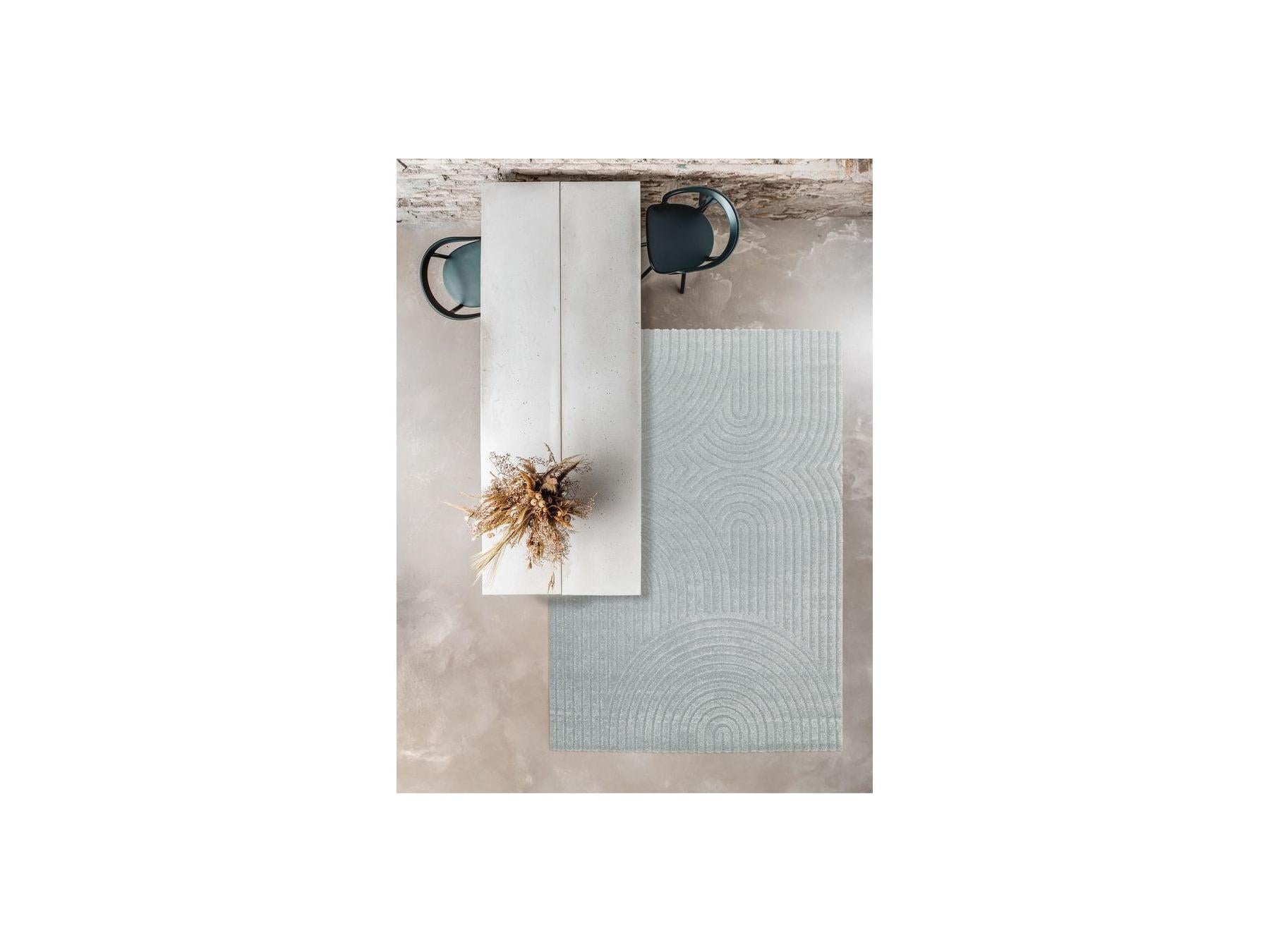 Herve - Short Pile Rug - Abstract Pattern - Blue