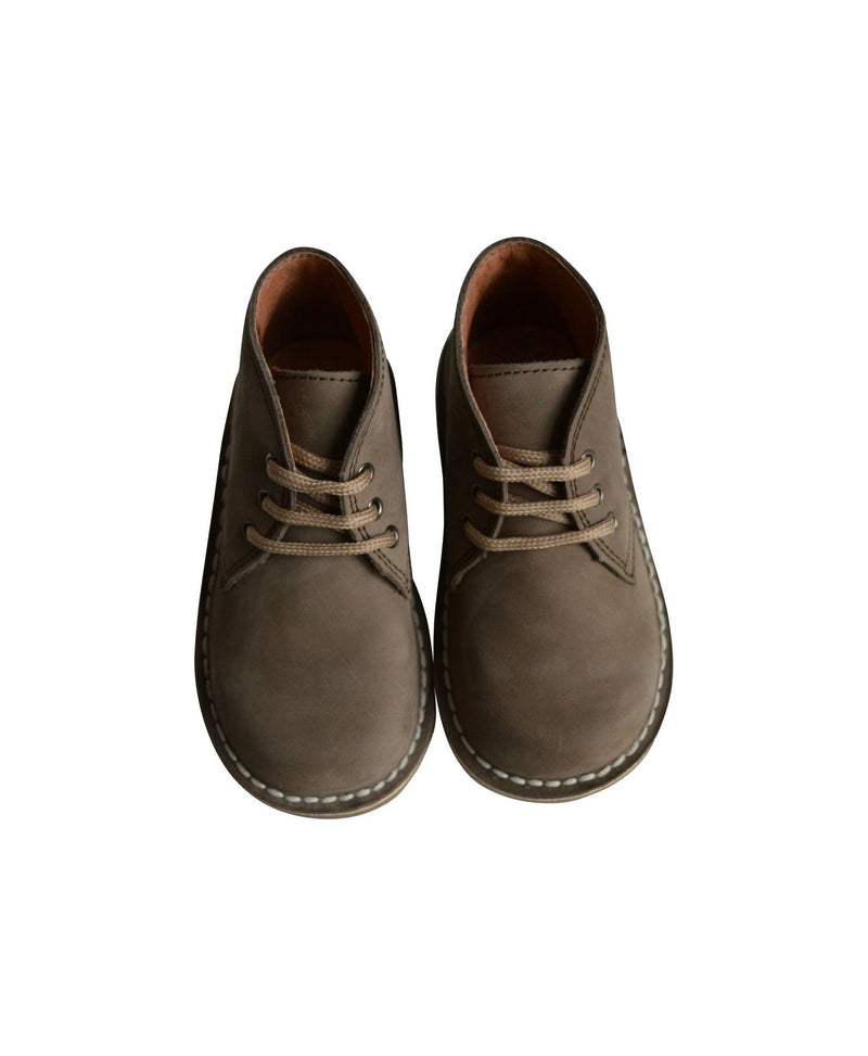 Boys' Lace-up Derby Shoes Médéric - Nubuck Khaki Green - Boys