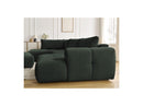 Canapé Panoramique Convertible - Fuji - Tissu Lisse Avec Pouf - Angle Droit