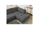 Canapé Panoramique Convertible - Fuji - Tissu Lisse Avec Pouf - Angle Gauche