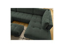 Canapé Panoramique Convertible - Fuji - Tissu Lisse Avec Pouf - Angle Gauche
