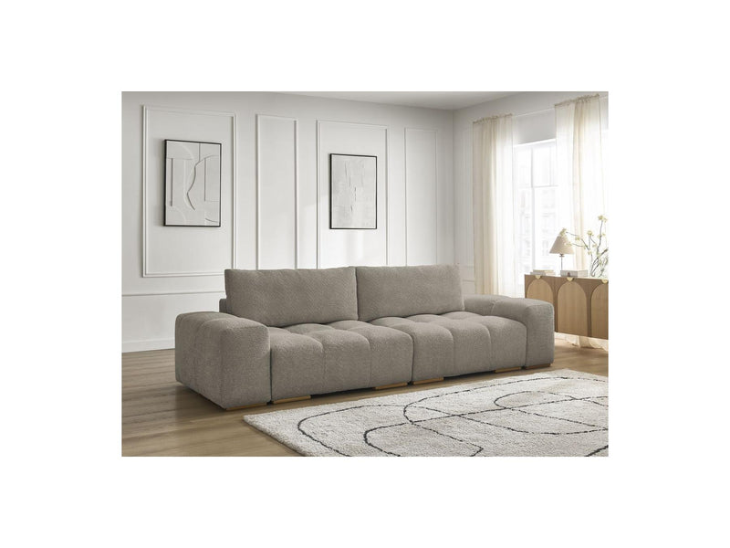 Anakin - 3-Seater Fixed Straight Sofa - Bouclette Fabric - 2 Cushions