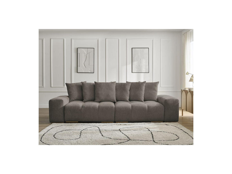Anakin - 3-Seater Fixed Straight Sofa - Bouclette Fabric - 6 Cushions
